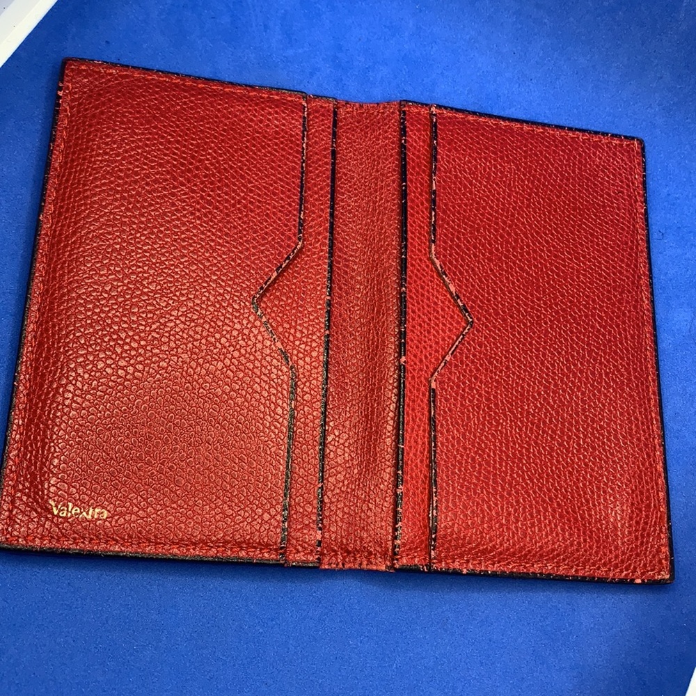 Authentic Valextra V2L03 Leather Card Case Red Col VEOO